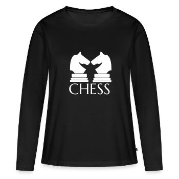 Chess Board Game Strategy Horse Bishop King - Women's Premium Organic Long Sleeve Shirt - black - Front - Julia (174cm)