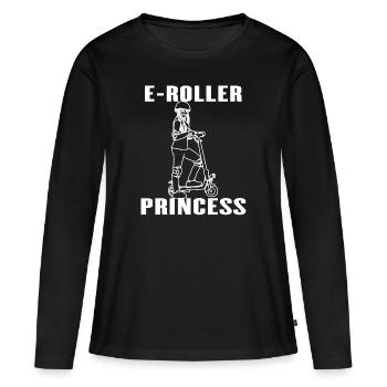 Elektro Roller Princesse E-Roller Idée cadeau - T-shirt manches longues Premium bio Femme - noir - Devant - Julia (174cm)