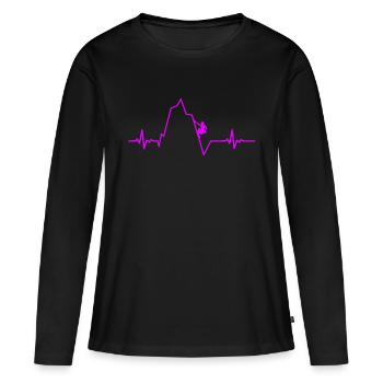 Grimpeur - T-shirt manches longues Premium bio Femme - noir - Devant - Julia (174cm)