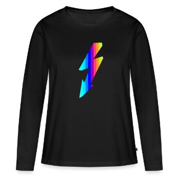Flash of rainbow colors - Women's Premium Organic Long Sleeve Shirt - black - Front - Julia (174cm)
