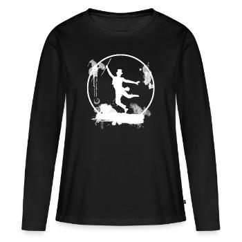 Danseur Circus Jumping Joy White - T-shirt manches longues Premium bio Femme - noir - Devant - Julia (174cm)