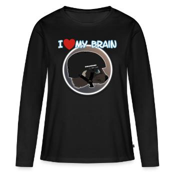 J'aime mon cerveau Wolverine s'en fiche - T-shirt manches longues Premium bio Femme - noir - Devant - Julia (174cm)