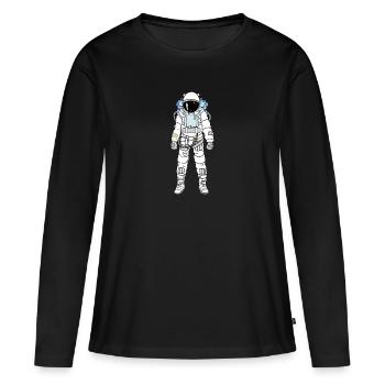 Astronaut cosmos - Women's Premium Organic Long Sleeve Shirt - black - Front - Julia (174cm)