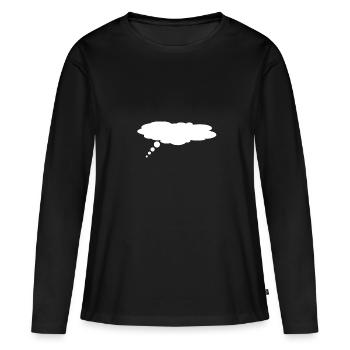 Bulle de dialogue / Bulle de dialogue / Bulle de pensée - T-shirt manches longues Premium bio Femme - noir - Devant - Julia (174cm)