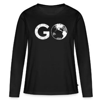 Voyage Los Travel - T-shirt manches longues Premium bio Femme - noir - Devant - Julia (174cm)