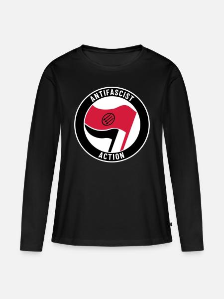 Antifascist Action – 3 Arrows - Frauen Premium Bio Langarmshirt - Schwarz