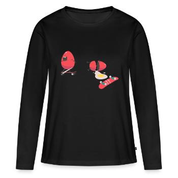Happy Easter 2019 | Egg egg egg - Women's Premium Organic Long Sleeve Shirt - black - Front - Julia (174cm)