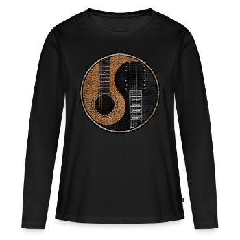 Guitare E Guitare Yin Yang - T-shirt manches longues Premium bio Femme - noir - Devant - Julia (174cm)