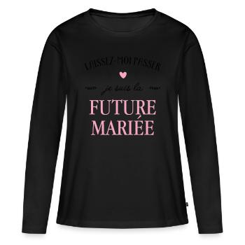 Laissez-moi passer - mariée - T-shirt manches longues Premium bio Femme - noir - Devant - Julia (174cm)