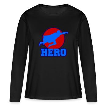 héros - T-shirt manches longues Premium bio Femme - noir - Devant - Julia (174cm)