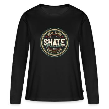 Skate - Women's Premium Organic Long Sleeve Shirt - black - Front - Julia (174cm)
