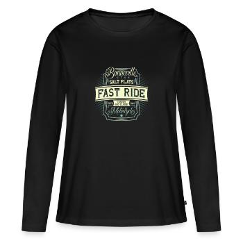 Paroles cool - T-shirt manches longues Premium bio Femme - noir - Devant - Julia (174cm)
