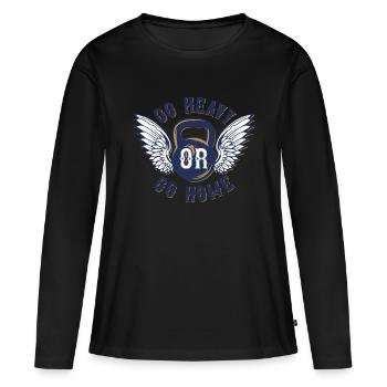 Paroles cool - T-shirt manches longues Premium bio Femme - noir - Devant - Julia (174cm)