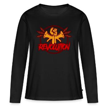 révolution - T-shirt manches longues Premium bio Femme - noir - Devant - Julia (174cm)
