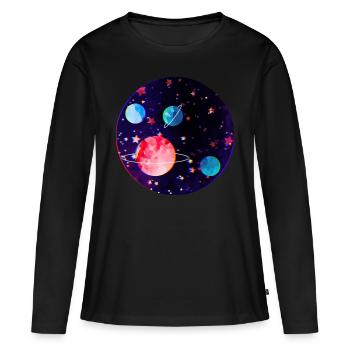 univers - T-shirt manches longues Premium bio Femme - noir - Devant - Julia (174cm)