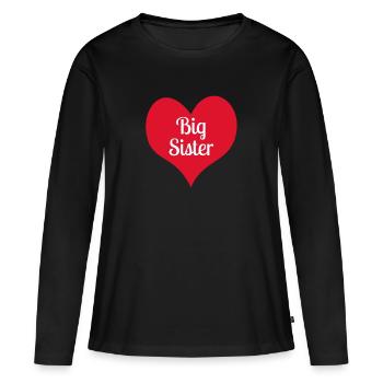 grande soeur - T-shirt manches longues Premium bio Femme - noir - Devant - Julia (174cm)