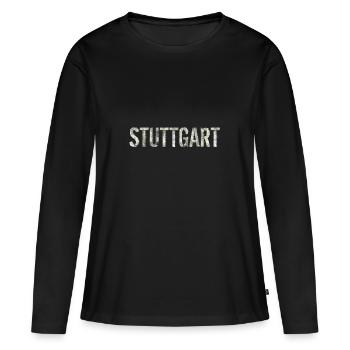 Stuttgart - Stuttgart meine Stadt! - Frauen Premium Bio Langarmshirt - Schwarz - Vorne - Julia (174cm)