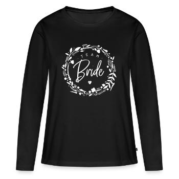 Team Bride | Junggesellinnenabschied | JGA - Frauen Premium Bio Langarmshirt - Schwarz - Vorne - Julia (174cm)