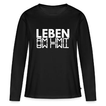 LEBEN AM LIMIT - Frauen Premium Bio Langarmshirt - Schwarz - Vorne - Julia (174cm)
