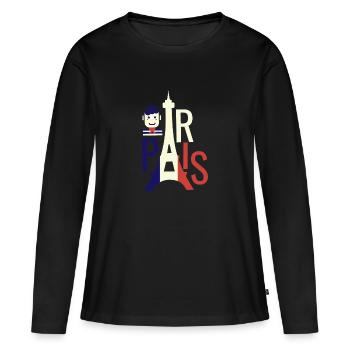 Ville de la romance - T-shirt manches longues Premium bio Femme - noir - Devant - Julia (174cm)