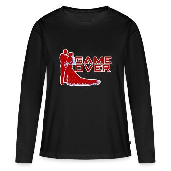 game over - Frauen Premium Bio Langarmshirt - Schwarz - Vorne - Julia (174cm)