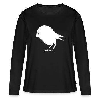 Image d’oiseau - T-shirt manches longues Premium bio Femme - noir - Devant - Julia (174cm)