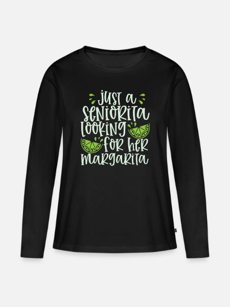 Senior Margarita - Women's Premium Organic Long Sleeve Shirt - black
