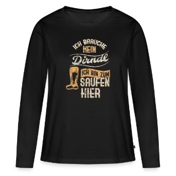 Dirndl - Frauen Premium Bio Langarmshirt - Schwarz - Vorne - Julia (174cm)