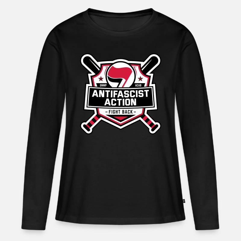 ANTIFA – Antifascist Action (II) - Frauen Premium Bio Langarmshirt - Schwarz