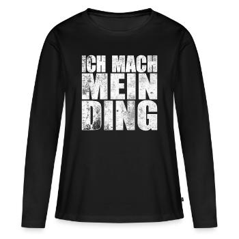 Ich mach mein Ding - Frauen Premium Bio Langarmshirt - Schwarz - Vorne - Julia (174cm)