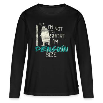 manchot - T-shirt manches longues Premium bio Femme - noir - Devant - Julia (174cm)