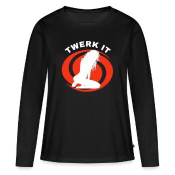 Twerk it - T-shirt manches longues Premium bio Femme - noir - Devant - Julia (174cm)