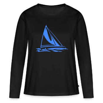 Segelboot - Frauen Premium Bio Langarmshirt - Schwarz - Vorne - Julia (174cm)