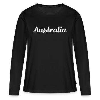 Australia - T-shirt manches longues Premium bio Femme - noir - Devant - Julia (174cm)