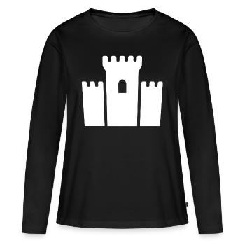 château - T-shirt manches longues Premium bio Femme - noir - Devant - Julia (174cm)
