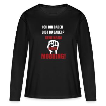 Gemeinsam Gegen Mobbing - Frauen Premium Bio Langarmshirt - Schwarz - Vorne - Julia (174cm)