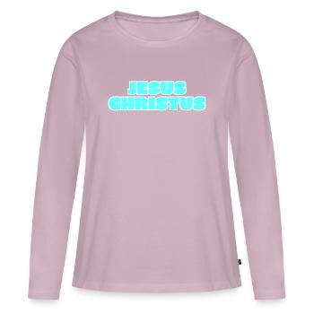 Jésus-Christ - T-shirt manches longues Premium bio Femme - rose poudré - Devant - Julia (174cm)