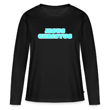 Jésus-Christ - T-shirt manches longues Premium bio Femme - noir - Devant - Julia (174cm)
