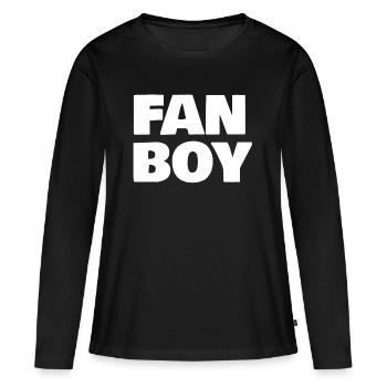 Fan Boy - T-shirt manches longues Premium bio Femme - noir - Devant - Julia (174cm)