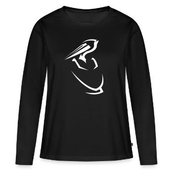 Conception de pélican - T-shirt manches longues Premium bio Femme - noir - Devant - Julia (174cm)
