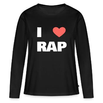 i love Rap - Frauen Premium Bio Langarmshirt - Schwarz - Vorne - Julia (174cm)