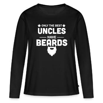 Onkel Bart Vollbart Geschenk - Frauen Premium Bio Langarmshirt - Schwarz - Vorne - Julia (174cm)
