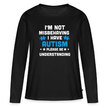 Autismebevidsthed Asperger syndrom - Premium økologisk langærmet T-shirt til kvinder - sort - Foran - Julia (174cm)