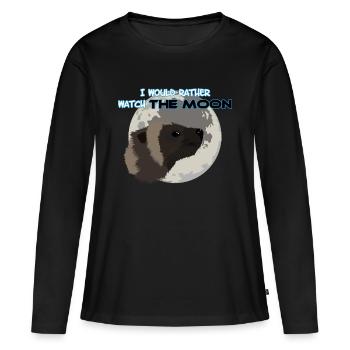 Wolverine et lune - T-shirt manches longues Premium bio Femme - noir - Devant - Julia (174cm)