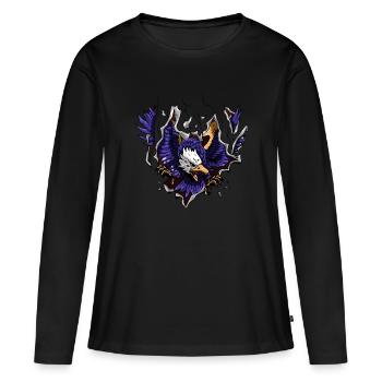 Eagle se casse de produit - T-shirt manches longues Premium bio Femme - noir - Devant - Julia (174cm)