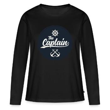 Captain - Frauen Premium Bio Langarmshirt - Schwarz - Vorne - Julia (174cm)