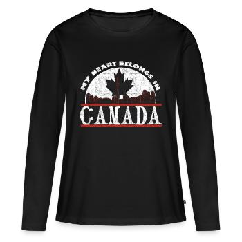 Canada - T-shirt manches longues Premium bio Femme - noir - Devant - Julia (174cm)
