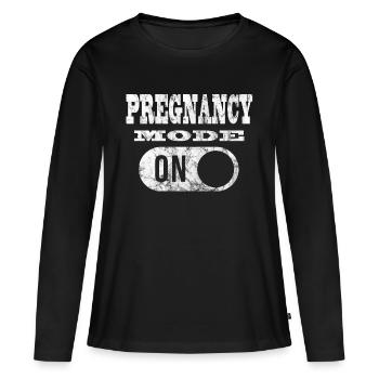 grossesse - T-shirt manches longues Premium bio Femme - noir - Devant - Julia (174cm)