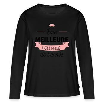 Meilleure collègue de l année - T-shirt manches longues Premium bio Femme - noir - Devant - Julia (174cm)