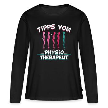 Physiothérapeute Physiothérapeute Physio Tips - T-shirt manches longues Premium bio Femme - noir - Devant - Julia (174cm)